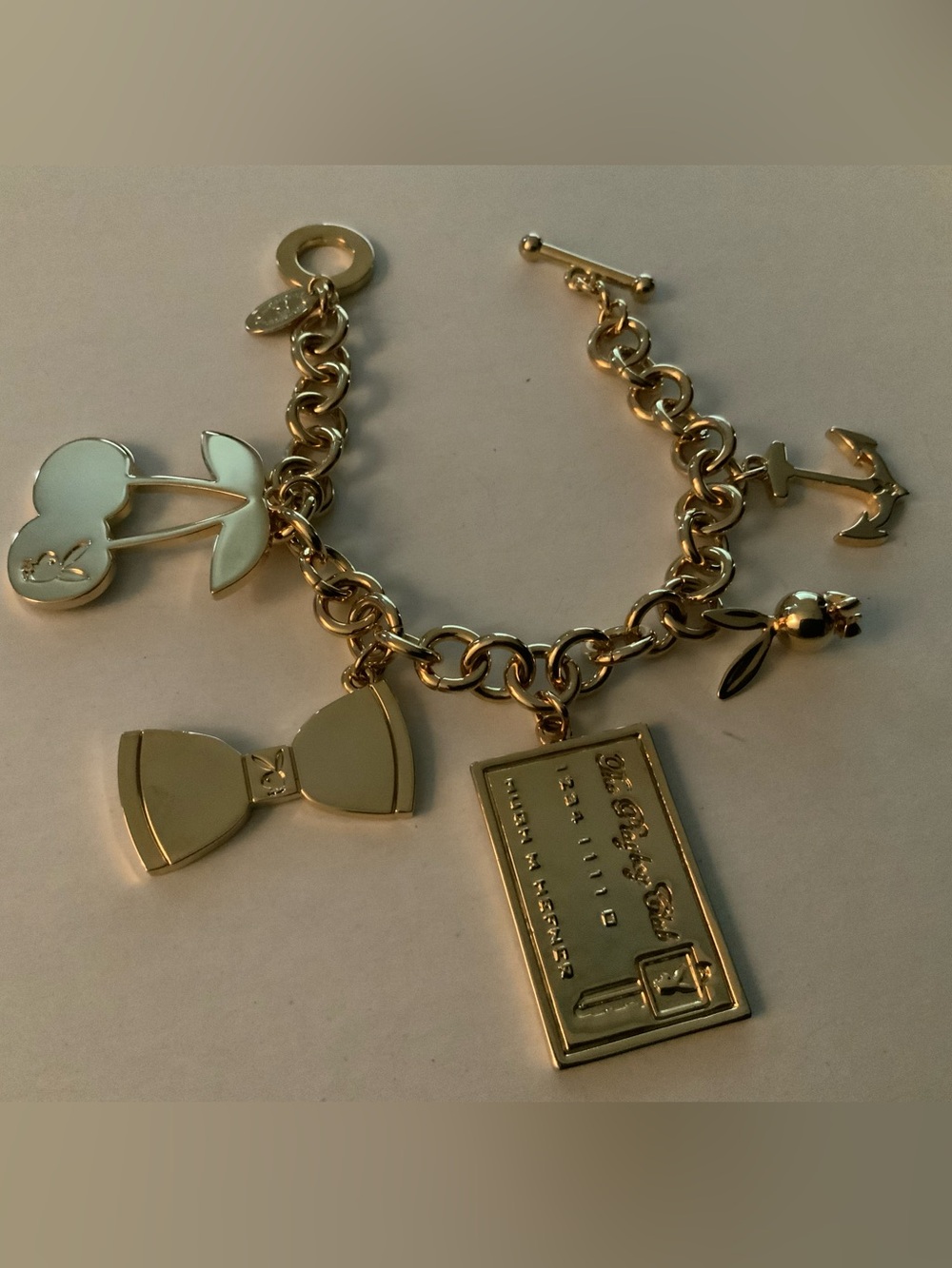 Vintage playboy gold charm bracelet Rare!